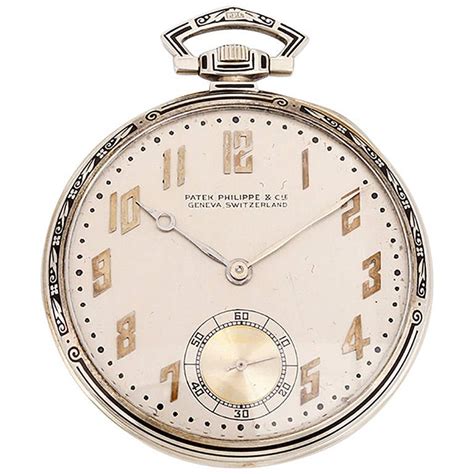 patek philippe art deco white gold pocket watch|patek philippe pocket watches antique.